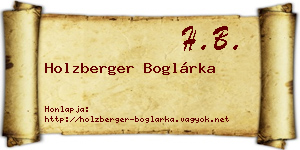 Holzberger Boglárka névjegykártya